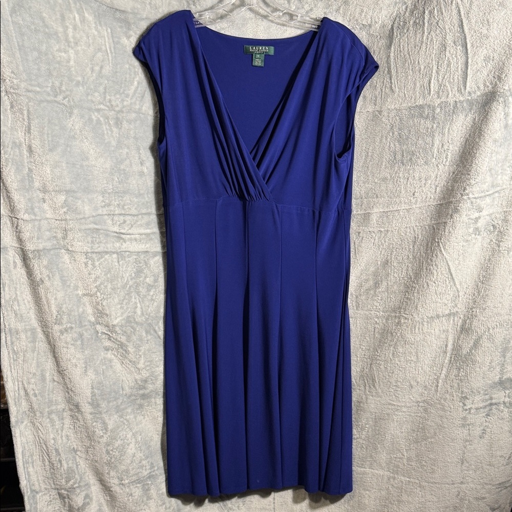Lauren Ralph Lauren Dress Royal Blue Midi Dress size 14 special occasion